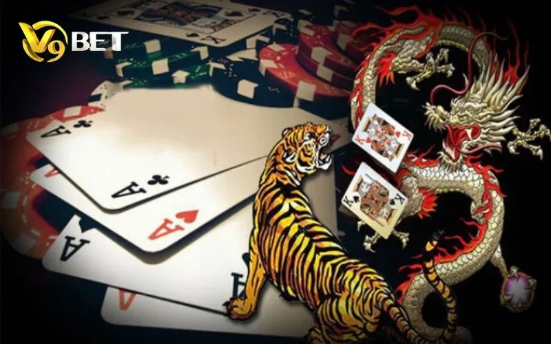 Rồng, hổ và các quân bài trong ảnh giới thiệu Rồng Hổ V9BET