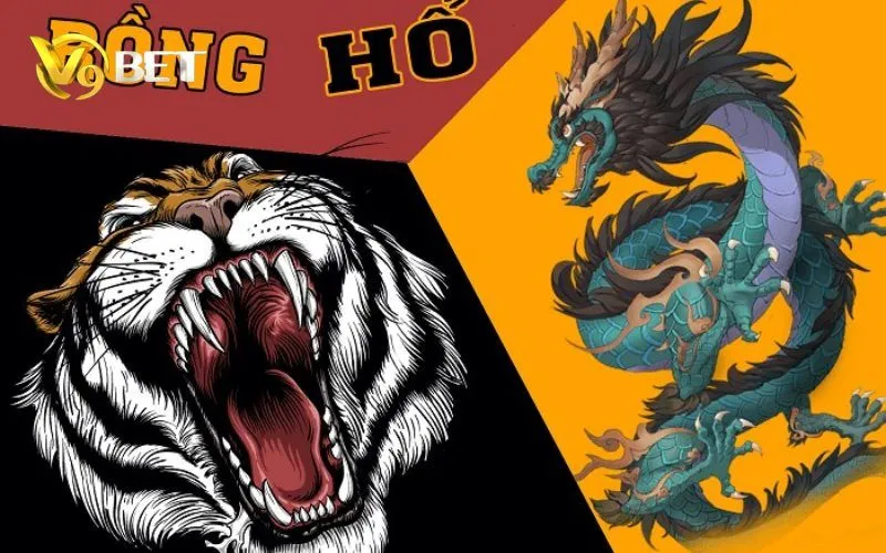 Đồ họa rồng và hổ trong mục payout Rồng Hổ V9BET